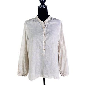 Isabel Marant Etoile cotton beige striped button down Blouse size 44 US 12